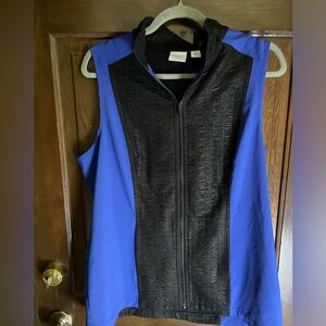 Weekends Zip Up Vest Black And Blue Size 2 D2